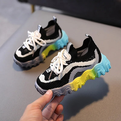 Vaikiški tinkliniai kvėpuojantys sportbačiai, 2023 m. pavasario ruduo, nauji kūdikių, minkšta apačia, laisvalaikio batai, mokykliniai sportiniai sportbačiai berniukams, mergaitėms