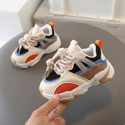 Vaikiški tinkliniai kvėpuojantys sportbačiai, 2023 m. pavasario ruduo, nauji kūdikių, minkšta apačia, laisvalaikio batai, mokykliniai sportiniai sportbačiai berniukams, mergaitėms