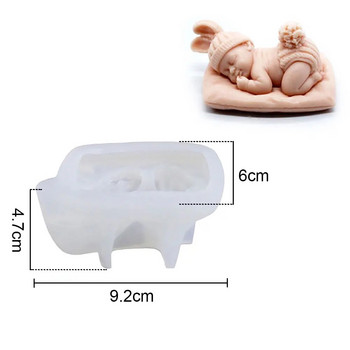 За забавление 3D Спяща бебешка свещ Силиконова форма Форма за фондан от шоколадови бонбони Ръчно изработена форма за сапунена свещ Инструмент за направа на гипсова смола