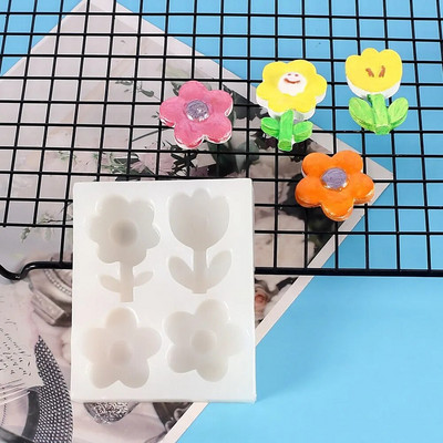 Lillede aroomiteraapia küünal silikoonvorm Tulbi karikakra küünla seebivorm DIY küünla valmistamine kipsvaigust vormi kodukaunistus