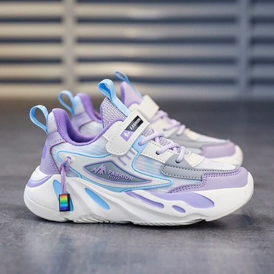 Bērnu apavi meiteņu kedas sieta elpojošas bērnu sporta apavi Modes rozā ikdienas ikdienas skriešanas tenisa čības zēniem