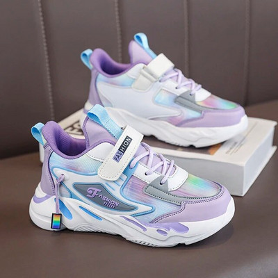 Bērnu apavi meiteņu kedas sieta elpojošas bērnu sporta apavi Modes rozā ikdienas ikdienas skriešanas tenisa čības zēniem