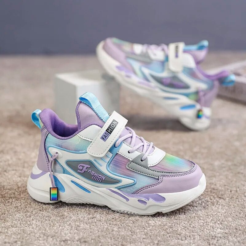 Bērnu apavi meiteņu kedas sieta elpojošas bērnu sporta apavi Modes rozā ikdienas ikdienas skriešanas tenisa čības zēniem