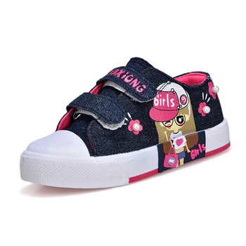 Άνοιξη καμβάς τζιν παιδικά παπούτσια Cartoon Graffiti Παιδικά casual παπούτσια για κορίτσια Comfort Fashion Παιδικά Flat Tennis Infanti