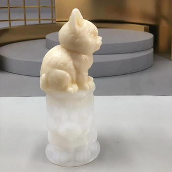 Χαριτωμένο καλούπι κεριών σιλικόνης Bigfoot Cat 3D Pet Cat γύψινο σαπούνι από ρητίνη Εργαλείο παρασκευής DIY Σετ ψησίματος σοκολάτας για παγωμένο κέικ Home Crafts