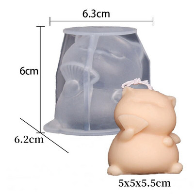 Aranyos nagylábú macska szilikon gyertyaforma 3D kisállat macska gipszgyanta szappankészítő eszköz barkácsolás csokoládé jégtorta sütőkészlet házi kézműves
