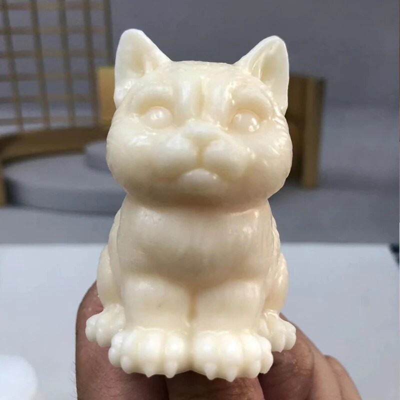Aranyos nagylábú macska szilikon gyertyaforma 3D kisállat macska gipszgyanta szappankészítő eszköz barkácsolás csokoládé jégtorta sütőkészlet házi kézműves