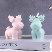 3D Kalėdų briedžiu kvepianti žvakė silikoninė forma „pasidaryk pats“ Kalėdų elnio žvakių forma gipso gipso tortas silikono žvakių forma