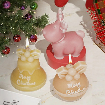 Τρισδιάστατο αρωματικό κερί Χριστουγέννων Καλούπι σιλικόνης DIY χριστουγεννιάτικο ελάφι Καλούπι κεριού γύψινο κέικ σιλικόνης