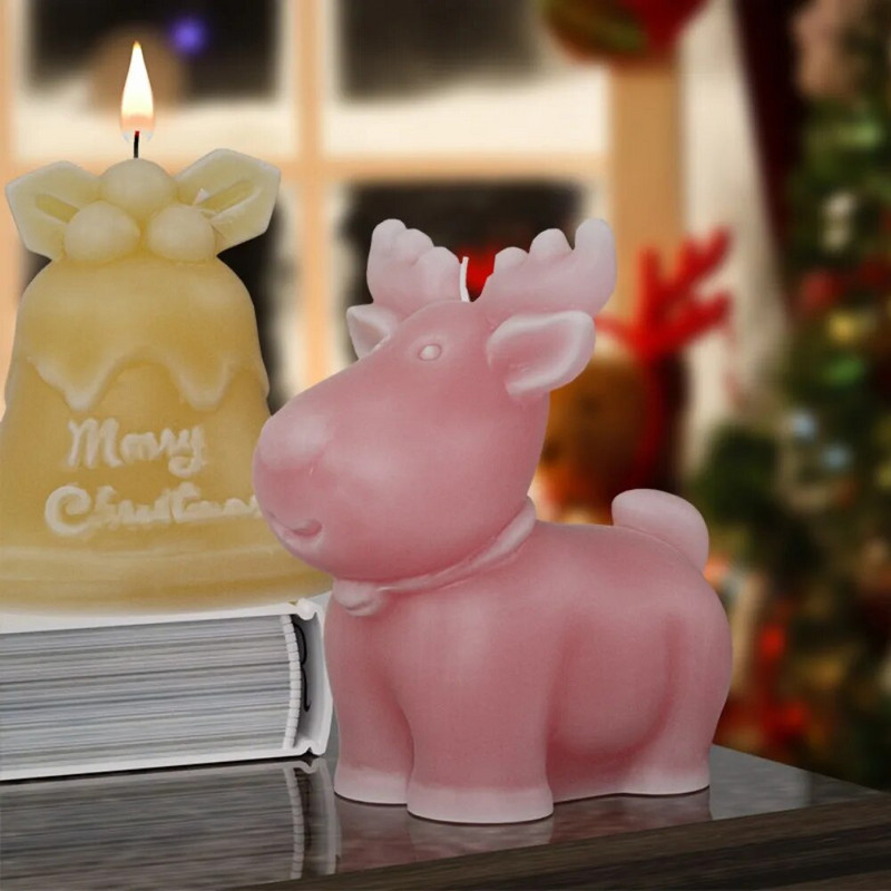 3D Kalėdų briedžiu kvepianti žvakė silikoninė forma „pasidaryk pats“ Kalėdų elnio žvakių forma gipso gipso tortas silikono žvakių forma