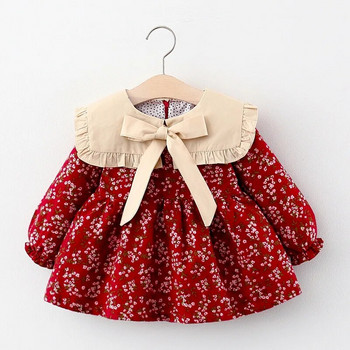 Φόρεμα νεογέννητων κοριτσιών ανοιξιάτικα ρούχα μακρυμάνικα λουλουδάτα φορέματα για κοριτσίστικα γενέθλια 1 έτους φόρεμα