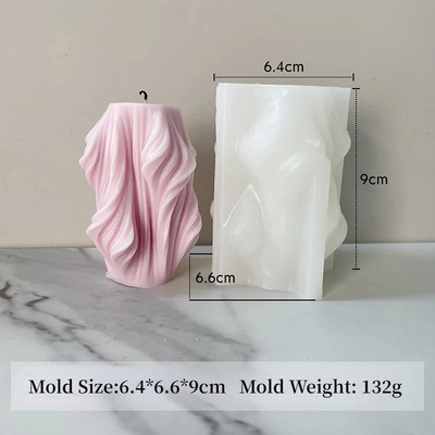 Bangos sukimosi kvapiosios žvakės silikoninės formos Geometrinės cilindrinės dervos gipso formos netaisyklingos juostelės kolonos formos žvakių gamyba