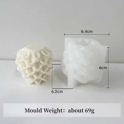 Bangos sukimosi kvapiosios žvakės silikoninės formos Geometrinės cilindrinės dervos gipso formos netaisyklingos juostelės kolonos formos žvakių gamyba