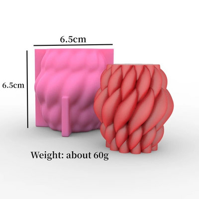 Bangos sukimosi kvapiosios žvakės silikoninės formos Geometrinės cilindrinės dervos gipso formos netaisyklingos juostelės kolonos formos žvakių gamyba