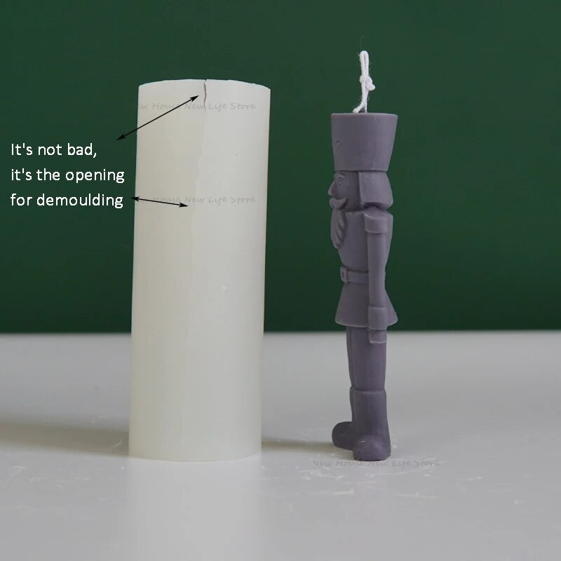 Riekstkodis kareivja sveces silikona veidne DIY aromātisko ziepju sveču izgatavošana epoksīda ģipša veidņu dāvanas 2023 Ziemassvētku mājas dekors