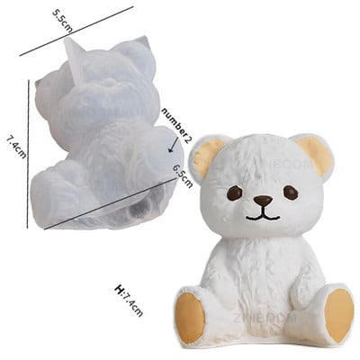 Rajzfilm szőtt medve gyertya szilikon forma barkácsolás állati szappangyanta gipsz baba készítő eszköz csokoládé jégkocka forma torta dekoráció ajándék