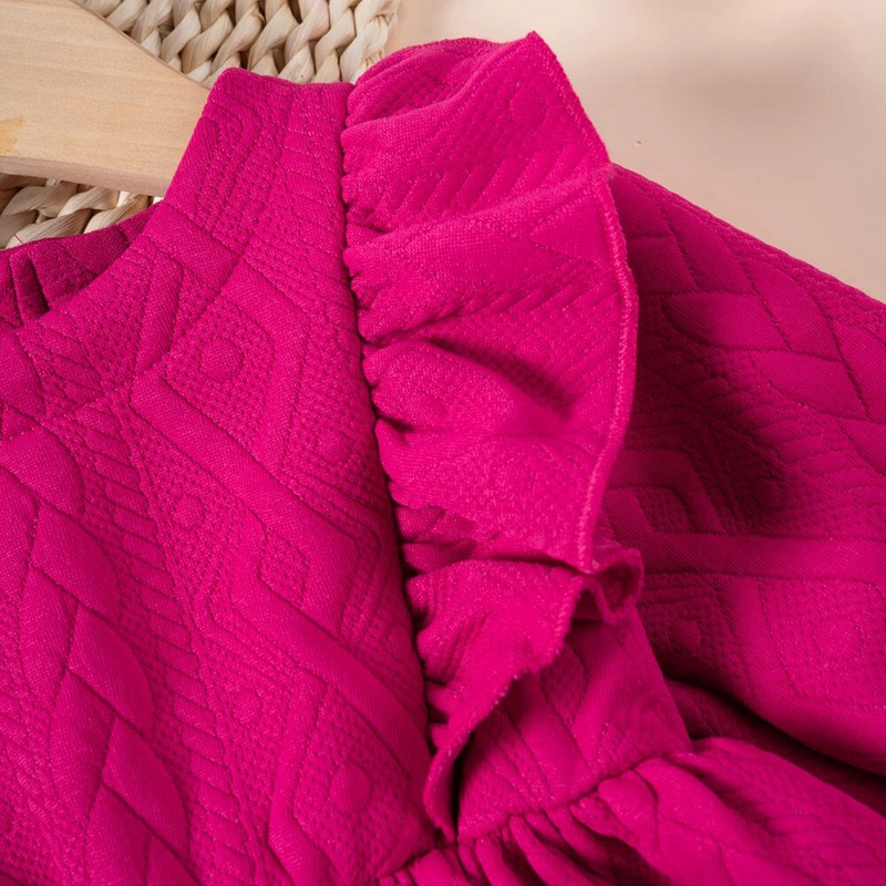 Rudens žiemos suknelė mažyliams 0-2 m ilgomis rankovėmis su raukiniais Princesės suknelė vaikams Madinga vaikiška laisvalaikio suknelė