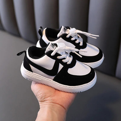 2024 m. Nauji vaikiški mergaičių balti sportbačiai berniukams Laisvalaikio batai Kvėpuojantys Pu vaikiški sportiniai batai Platūs unisex balti batai