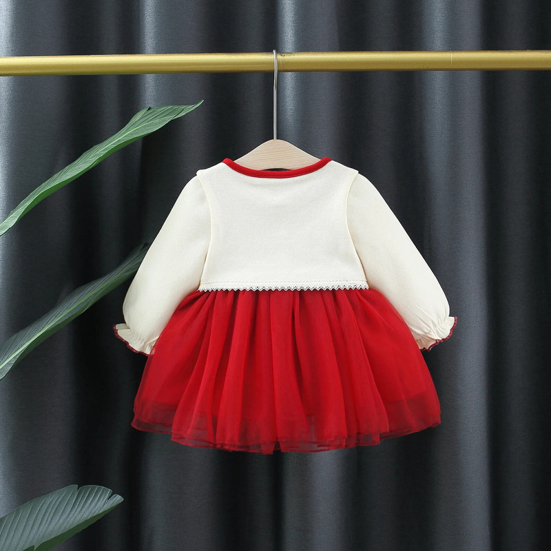 Ανοιξιάτικα Νεογέννητα Βρεφικά Ρούχα Δαντελένια Κέντημα Φόρεμα για βρέφη Κοριτσάκι Πανί 1 Τ Βρεφικά γενέθλια Χριστουγεννιάτικο Φόρεμα Πριγκίπισσας TUTU