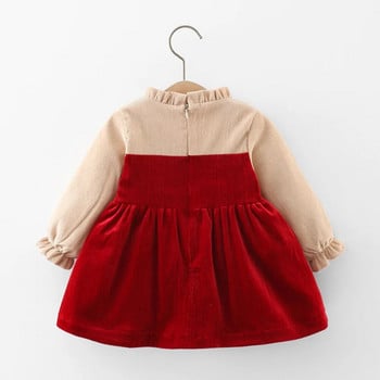 LZH 2022 Νέο χειμερινό βρεφικό φόρεμα για κορίτσια Ρούχα 0-4 ετών Γλυκό παπιγιόν Παιδικό φόρεμα πριγκίπισσας για νεογέννητα Παιδικά ρούχα