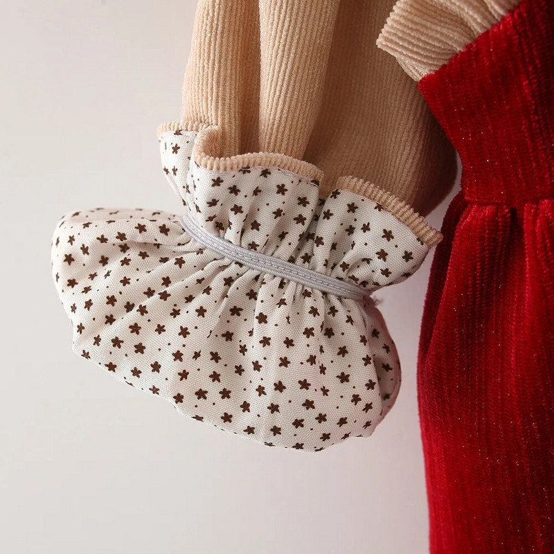 LZH 2022 m. nauja žieminė suknelė mergaitėms, drabužiai mergaitėms, 0–4 m. Sweet Bowknot vaikiška princesė suknelė naujagimiams, drabužiai