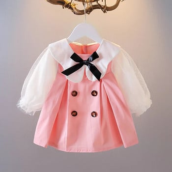 2023 г. Новородени дрехи за момичета Ежедневна рокля с дълъг ръкав за бебешки дрехи Облекло за 1-ви рожден ден Принцеса Парти рокли Vestidos