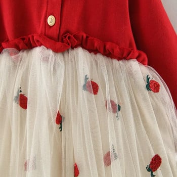 Lawadka 6M-3T Пролетни новородени бебешки рокли за момиче Принцеса Дантелени парти рокли за първи рожден ден Червени бебешки тоалети Дрехи 2023
