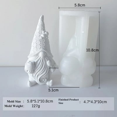 „Pasidaryk pats“ 3D beveidis Kalėdų Senelio žvakių formelės Kalėdų kvepiančios žvakės gipso papuošalai. Silikono formų kūrimas Namų amatų dekoravimas