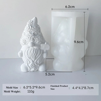 „Pasidaryk pats“ 3D beveidis Kalėdų Senelio žvakių formelės Kalėdų kvepiančios žvakės gipso papuošalai. Silikono formų kūrimas Namų amatų dekoravimas