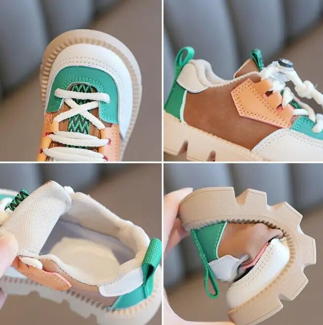 Kurpes zēniem Meiteņu apavi Pu elpojošas bērnu kedas Pretslīdes Teniss Vulkanizēti Bērnu apavi Bērnu Apavi skriešanai
