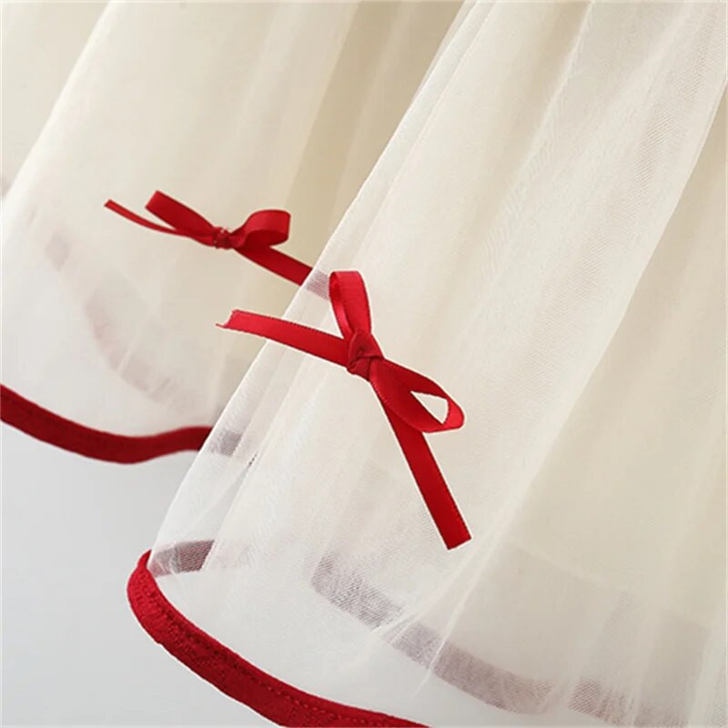 Φθινοπωρινό μωρό κορίτσι με μακρυμάνικο διχτυωτό φόρεμα δαντέλα φιόγκο Χαριτωμένο πάρτι παιδικά ρούχα μόδα Κορεατικό στυλ Παιδική στολή νηπίων 0 έως 3 ετών