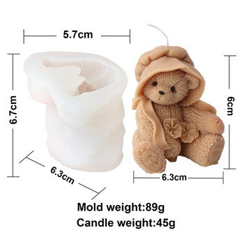 Χαριτωμένο ζωάκι για κεριά σιλικόνης κατοικίδιο ζώο 3D σχήμα αρκούδας γάτας Αρωματοθεραπεία σαπούνι γύψου Φοντάν σοκολάτας καλούπι ψησίματος Δώρα διακόσμησης σπιτιού