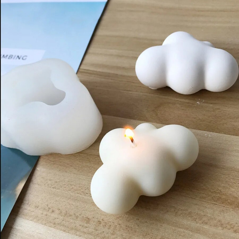 Debesu kvepianti žvakė, klijai, derva, pelėsių pyragas, kepimas, gipso silikono formos, „pasidaryk pats“ muilo žvakių formavimo formoms Žvakių gamybos reikmenys