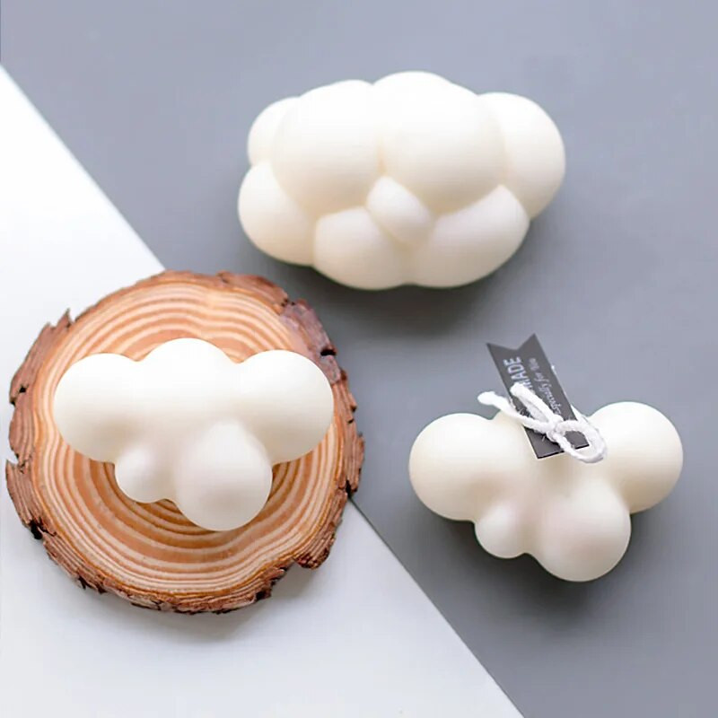 Debesu kvepianti žvakė, klijai, derva, pelėsių pyragas, kepimas, gipso silikono formos, „pasidaryk pats“ muilo žvakių formavimo formoms Žvakių gamybos reikmenys