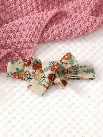 0-2 χρονών Νεογέννητα κοριτσάκια Άνοιξη φθινόπωρο Μακρυμάνικο στρογγυλό λαιμόκοκκο Φιόγκο Μικρό φλοράλ μόδα χαριτωμένο φόρεμα