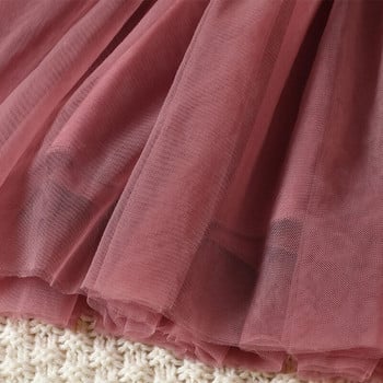 Μόδα φόρεμα για κοριτσάκι 3-24 εκατομμυρίων μονόχρωμο φόρεμα casual mesh Χαριτωμένο στυλ για ταξιδιωτικό πάρτι διακοπών