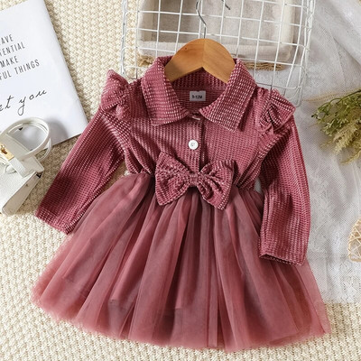 3-24 M modes kleita zīdaiņiem vienkrāsaina ikdienišķa sieta kleita jauks stils ceļojumu brīvdienu ballītei