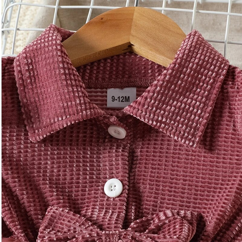 3-24 M modes kleita zīdaiņiem vienkrāsaina ikdienišķa sieta kleita jauks stils ceļojumu brīvdienu ballītei