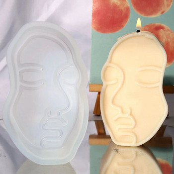 Направи си сам абстрактна свещ за лице Силиконова форма 3D форма на лице Консумативи за производство на сапун Ръчно изработена ароматерапевтична мазилка Смола Molud Подарък за дома