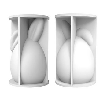 Великденско яйце Бъни Силиконова форма за свещи 3D безлична заешка глава Ароматна сапунена мазилка Смола Форма за правене на свещи Консумативи за домашен декор