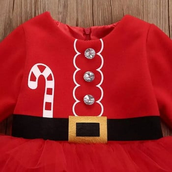 LAPA 0-24M Χριστουγεννιάτικο Νέο Υπέροχο Βρεφικό Φόρεμα Μπάλα Μωρό Κοριτσάκι με μακρυμάνικο στρογγυλό λαιμό κοντό φόρεμα Παιδικό φεστιβάλ πάρτι πριγκίπισσα