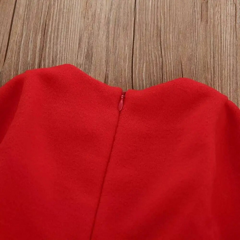 LAPA 0-24M Ziemassvētku jauna zīdaiņa burvīga balles kleita meitenei ar garām piedurknēm ar apaļu kaklu, īsa kleita bērniem svētku ballītei princeses kleita