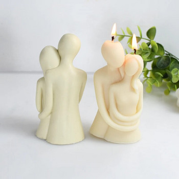 3D Романтичен портрет на двойка Влюбени Силиконова форма за свещи Резба Ароматерапевтична мазилка Форма за декорация на дома Сватбен подарък