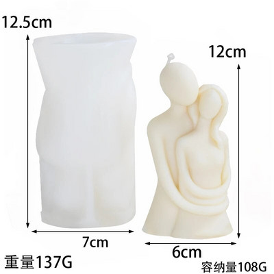 3D romantiškas poros portretas mėgėjams Silikoninės žvakės formos Drožyba Menas Aromaterapinis Gipsas Namų dekoravimo Formas Vestuvių dovana