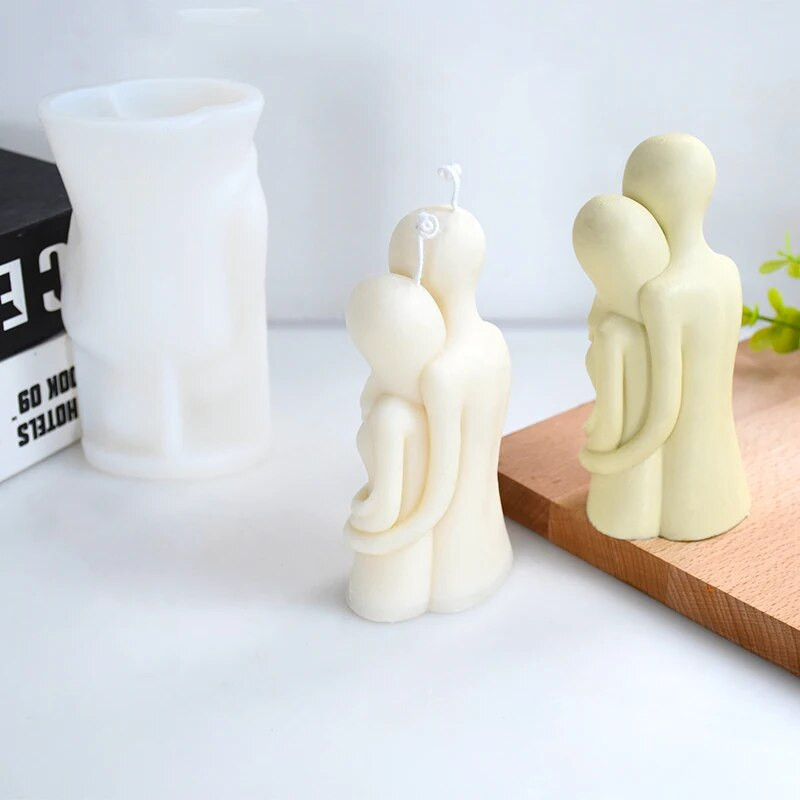 3D romantiškas poros portretas mėgėjams Silikoninės žvakės formos Drožyba Menas Aromaterapinis Gipsas Namų dekoravimo Formas Vestuvių dovana