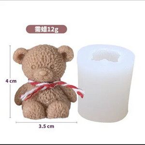 Armas karu küünla silikoonvorm DIY dekoratsioon 3D lõhnastatud küünlavormid Vastupidav käsitööna valmistatud kristallist epoksiidseebist küünla valmistamise vorm