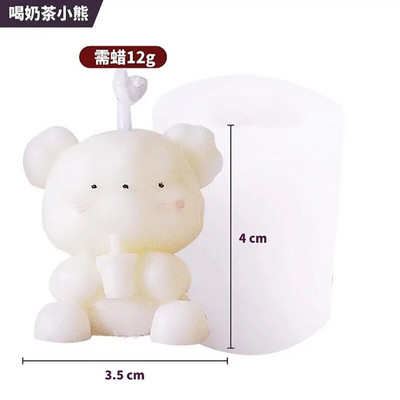 Armas karu küünla silikoonvorm DIY dekoratsioon 3D lõhnastatud küünlavormid Vastupidav käsitööna valmistatud kristallist epoksiidseebist küünla valmistamise vorm