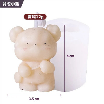 Armas karu küünla silikoonvorm DIY dekoratsioon 3D lõhnastatud küünlavormid Vastupidav käsitööna valmistatud kristallist epoksiidseebist küünla valmistamise vorm