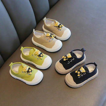 2023 Пролетни и есенни анимационни обувки с меко дъно за малки деца Обувки за бебета Момчета и момичета Платнени обувки с TPR дъно