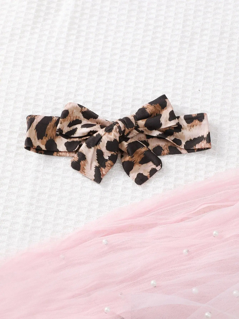 0-3 gadus veca jaundzimušā meitene vasaras kleita ar īsām piedurknēm, melna leoparda raksta, jauka, moderna, kroku kleita